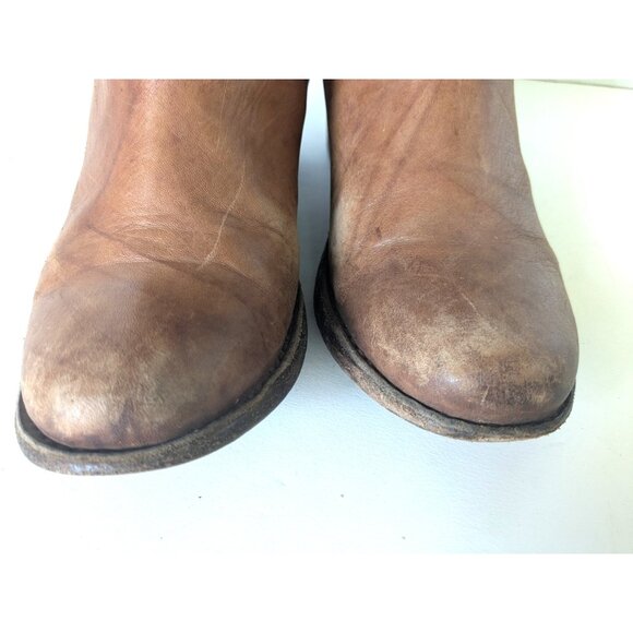 Frye Carmen Boots Womens Size 8.5 Tan Brown Tall Leather Zip Western Riding - Picture 3 of 11